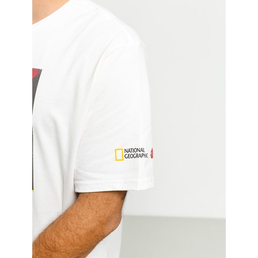 T-shirt męski biały Element w nadruki z krótkimi rękawami 