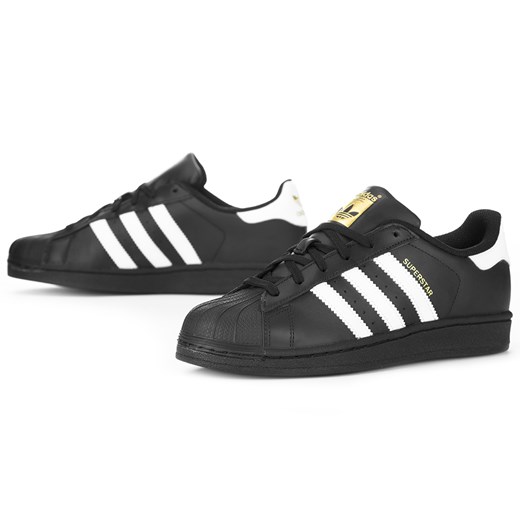 Trampki męskie Adidas superstar czarne skórzane 