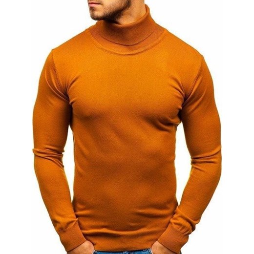 Sweter męski Denley pomarańczowa bawełniany casual 