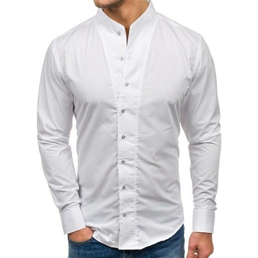 Koszula męska z długim rękawem biała Bolf 5702