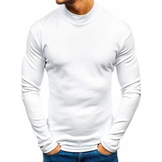 Sweter męski Denley biały bez wzorów casual 