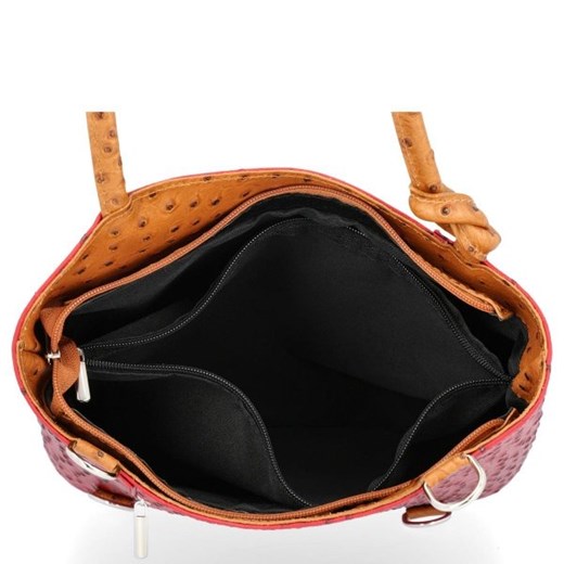 Genuine Leather shopper bag elegancka skórzana na ramię 