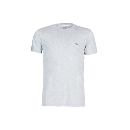 Szary t-shirt męski Lacoste bez wzorów z krótkim rękawem 