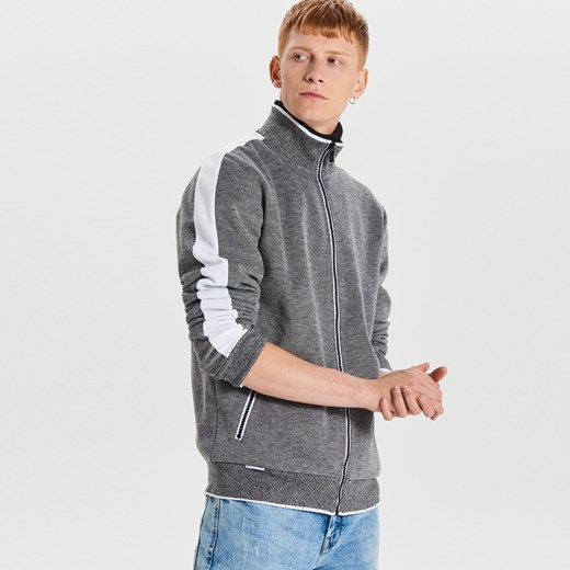 Cropp - Rozpinana bluza typu track jacket - Jasny szary Cropp  XS 