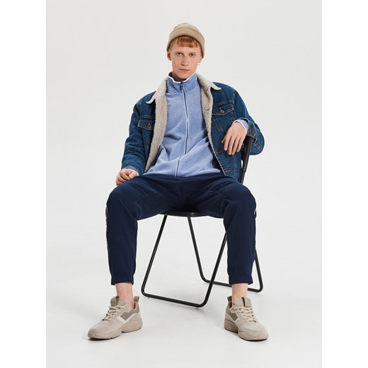 Cropp - Rozpinana bluza typu track jacket - Niebieski Cropp  S 