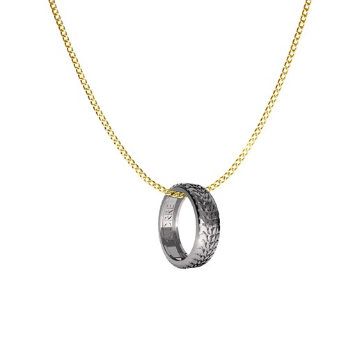 Srebrny naszyjnik opona 925 : Długość (cm) - 60, Kolor pokrycia srebra - Pokrycie Czarnym Rodem / Żółtym 18K Złotem