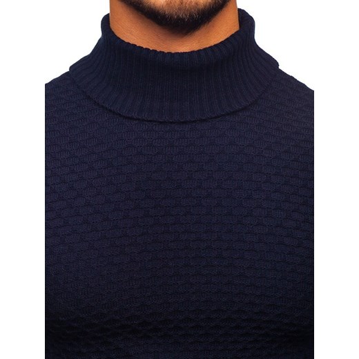 Sweter męski Denley niebieski bez wzorów 