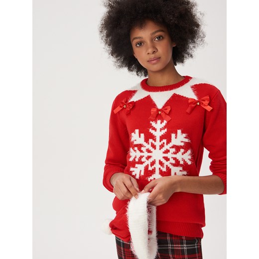 Sweter damski czerwony Sinsay
