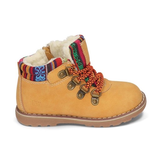Buty zimowe dziecięce Wojtyłko brązowe na zimę sznurowane 