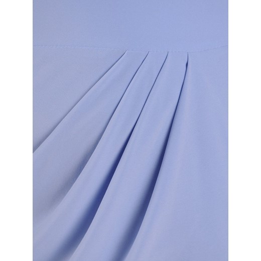 Sukienka kopertowa, błękitna kreacja z marszczeniami 20890.