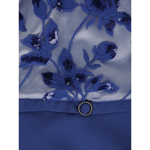 Niebieska sukienka z koronkowym topem Delfina.