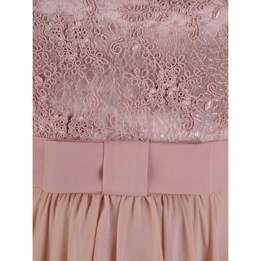 Modbis sukienka różowa maxi bez rękawów rozkloszowana elegancka na wesele 