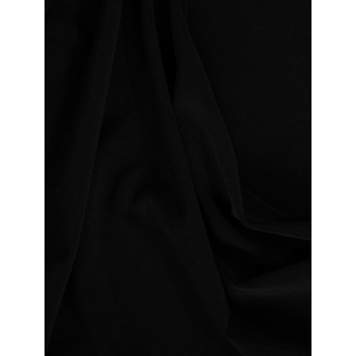 Sukienka Modbis czarna rozkloszowana elegancka midi z dekoltem woda bez wzorów 