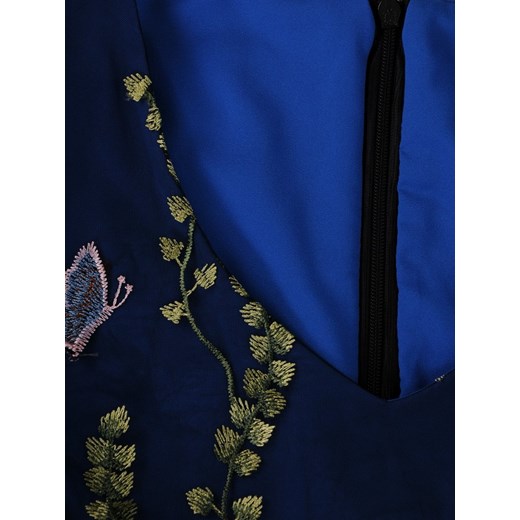Długa, dwuwarstwowa sukienka wykończona gipiurą 15404.