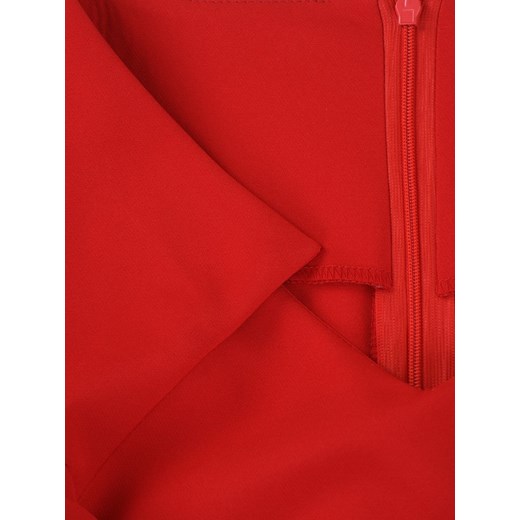 Czerwona sukienka Ofelia III, wiosenna kreacja z fantazyjnym dekoltem.