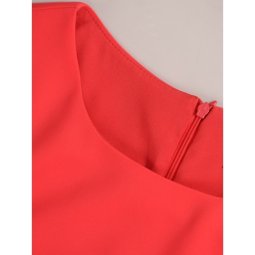 Sukienka Modbis mini czerwona bez wzorów tkaninowa 