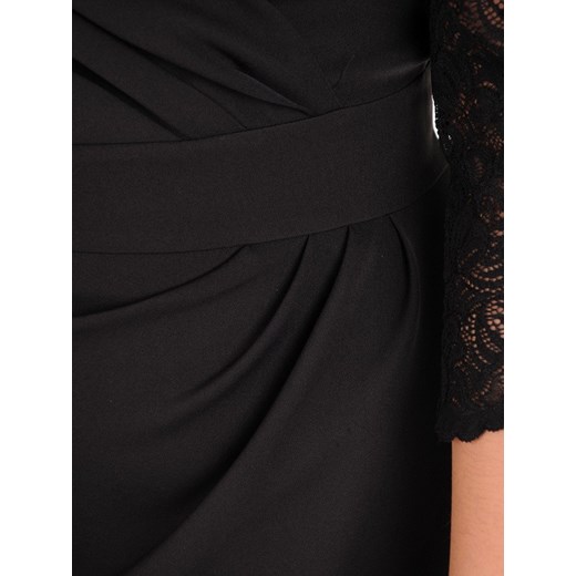 Sukienka czarna Modbis bez wzorów na sylwestra midi 
