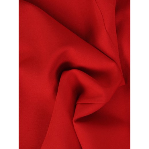 Sukienka Modbis czerwona z dekoltem w serek bez wzorów na wesele maxi 