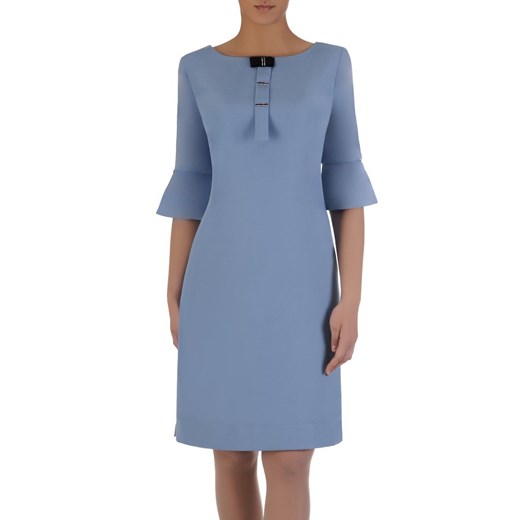 Błękitna sukienka z nowoczesną aplikacją 15778.
