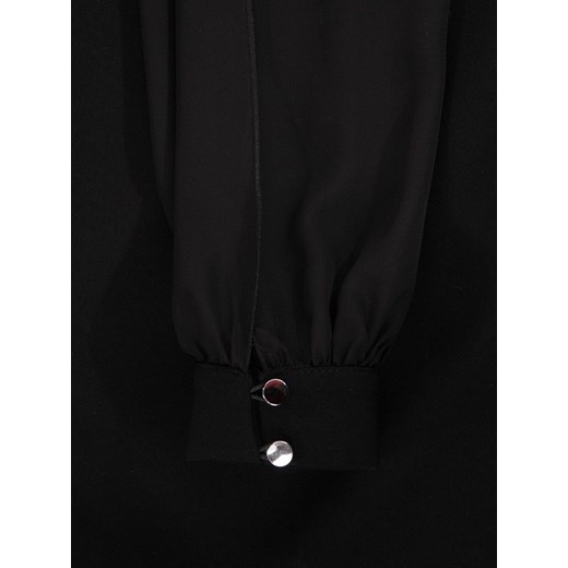 Sukienka Modbis oversize'owa czarna casual z golfem szyfonowa 