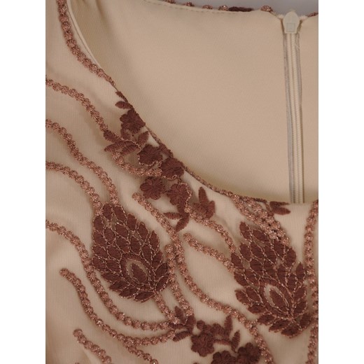 Sukienka Modbis w abstrakcyjnym wzorze z tkaniny ołówkowa mini z krótkimi rękawami 