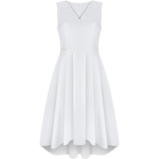 Sukienka biała mini na wesele bez rękawów 
