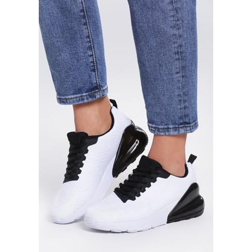 Renee buty sportowe damskie białe na płaskiej podeszwie sznurowane bez wzorów 