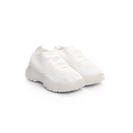 Buty sportowe damskie białe Renee sneakersy w stylu młodzieżowym bez wzorów sznurowane 