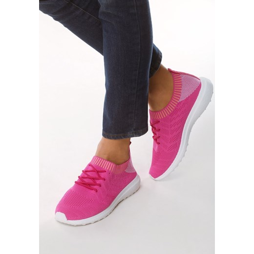 Buty sportowe damskie Born2be do fitnessu różowe sznurowane bez wzorów młodzieżowe na wiosnę 