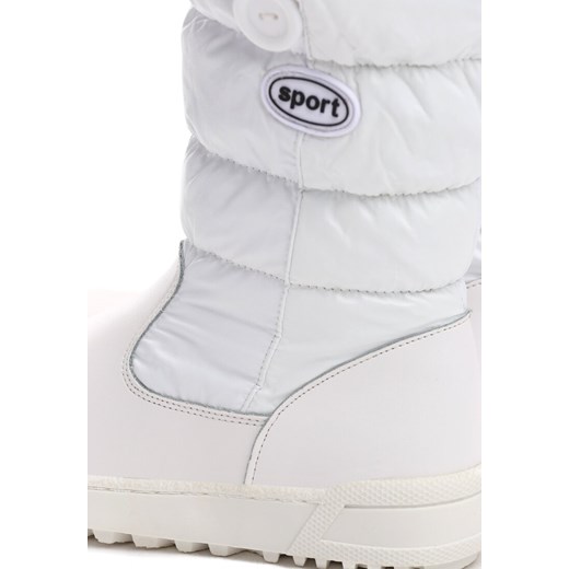 Buty zimowe dziecięce białe Born2be bez zapięcia śniegowce 