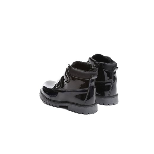 Buty zimowe dziecięce Born2be czarne trapery na rzepy 