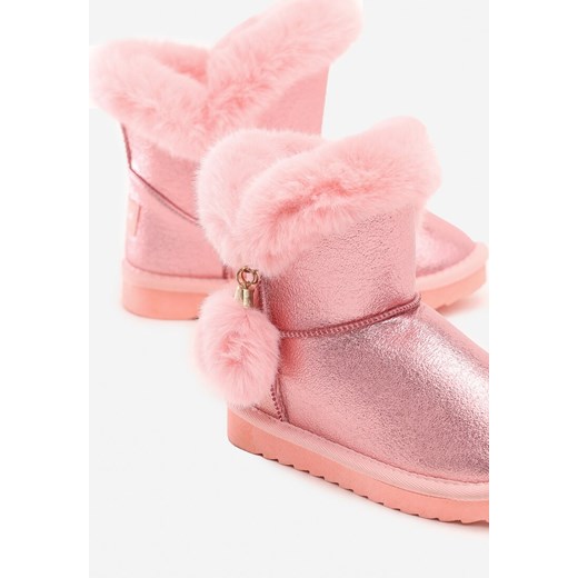 Buty zimowe dziecięce Born2be różowe bez zapięcia 