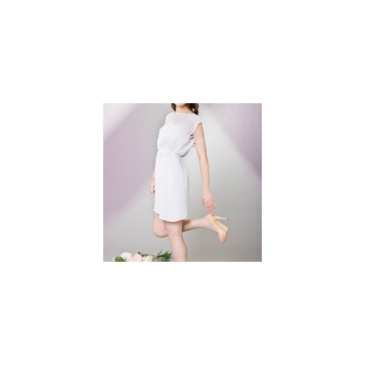 Transparentna biała sukienka trendsetterka-com bialy gumki