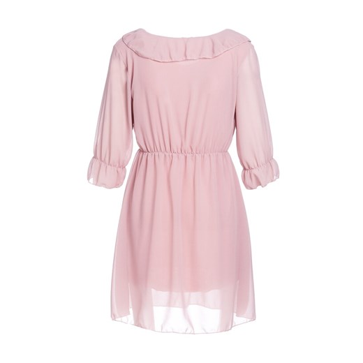 Sukienka Born2be mini dzienna z długim rękawem trapezowa różowa bez wzorów casual 