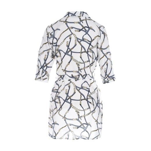 Sukienka Born2be rozkloszowana w abstrakcyjnym wzorze mini 