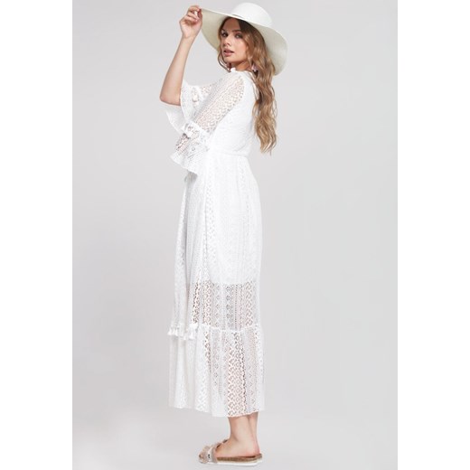 Biała sukienka Renee na spacer maxi oversize 