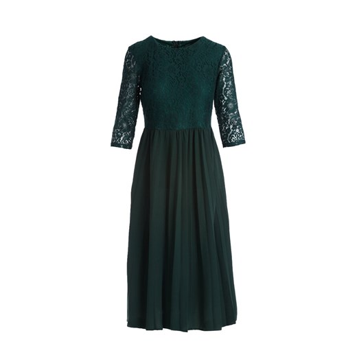 Sukienka Renee zielona bez wzorów rozkloszowana casualowa z długimi rękawami midi 
