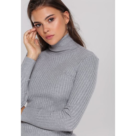 Sweter damski Renee szary z golfem casual 