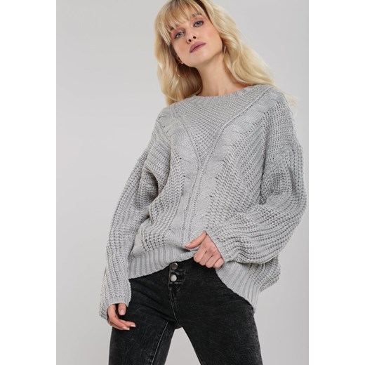 Sweter damski Renee bez wzorów z okrągłym dekoltem 