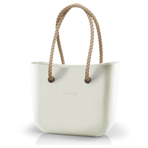 Shopper bag O Bag biała na ramię matowa bez dodatków 