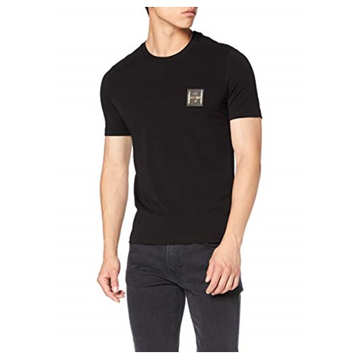 Love Moschino męski T-shirt Slim Fit Short Sleeve Squared Logo Badge -  m