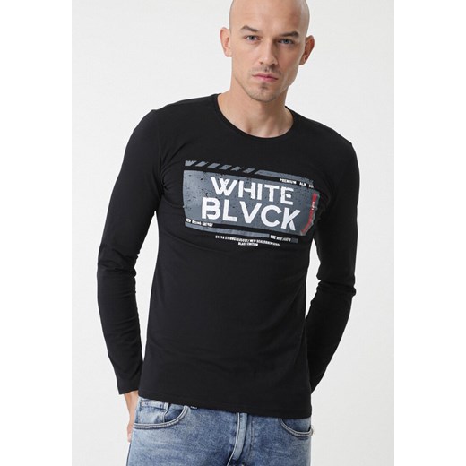 T-shirt męski czarny Born2be z długim rękawem 