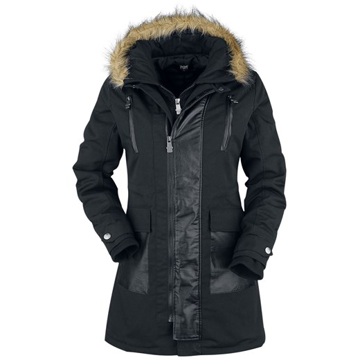 Czarny płaszcz damski Black Premium By Emp 