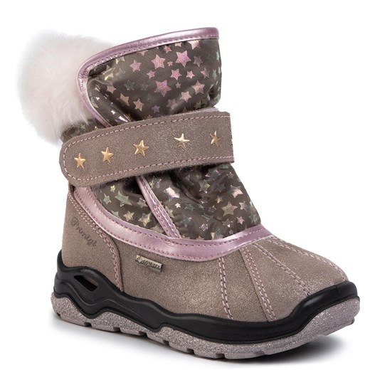 Brązowe buty zimowe dziecięce Primigi na rzepy śniegowce 