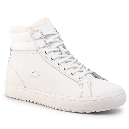 Lacoste buty sportowe damskie sneakersy białe z gumy wiązane 