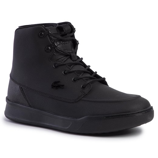 Buty zimowe męskie czarne Lacoste sznurowane casualowe 