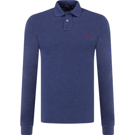 T-shirt męski niebieski Polo Ralph Lauren bez wzorów 
