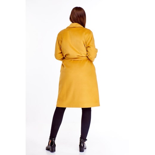 Płaszcz damski żółty casual 