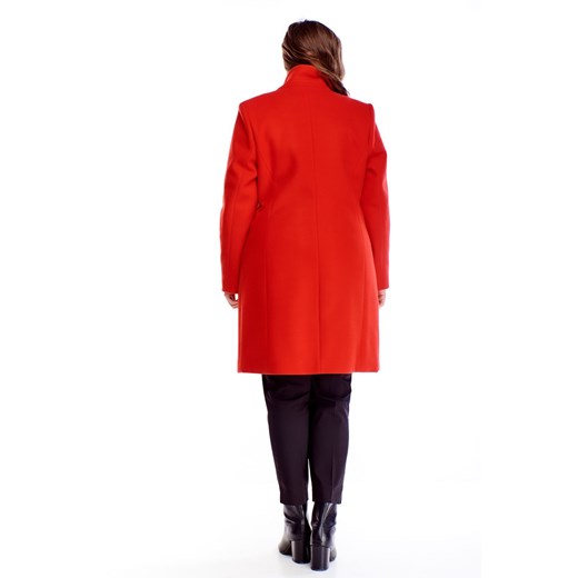 jednorzędowy płaszcz z dodatkiem wełny czerwony   44 TAGLESS