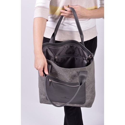 Designs Fashion shopper bag w stylu boho bez dodatków ze skóry na ramię 